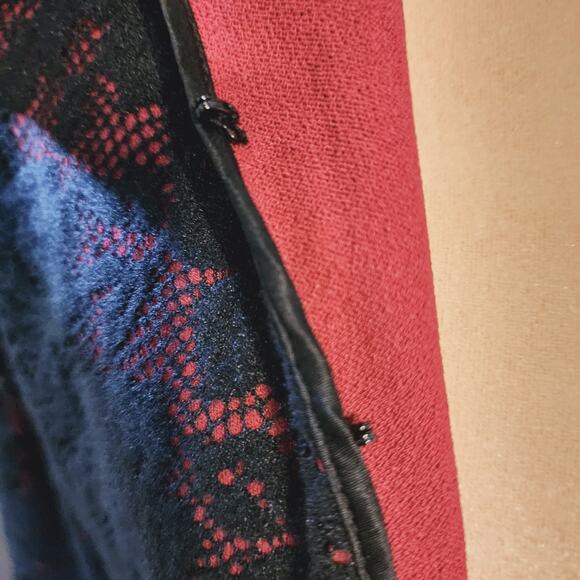 Jones New York Red and black lace Shacket cardigan jacket Size Medium - Picture 4 of 6